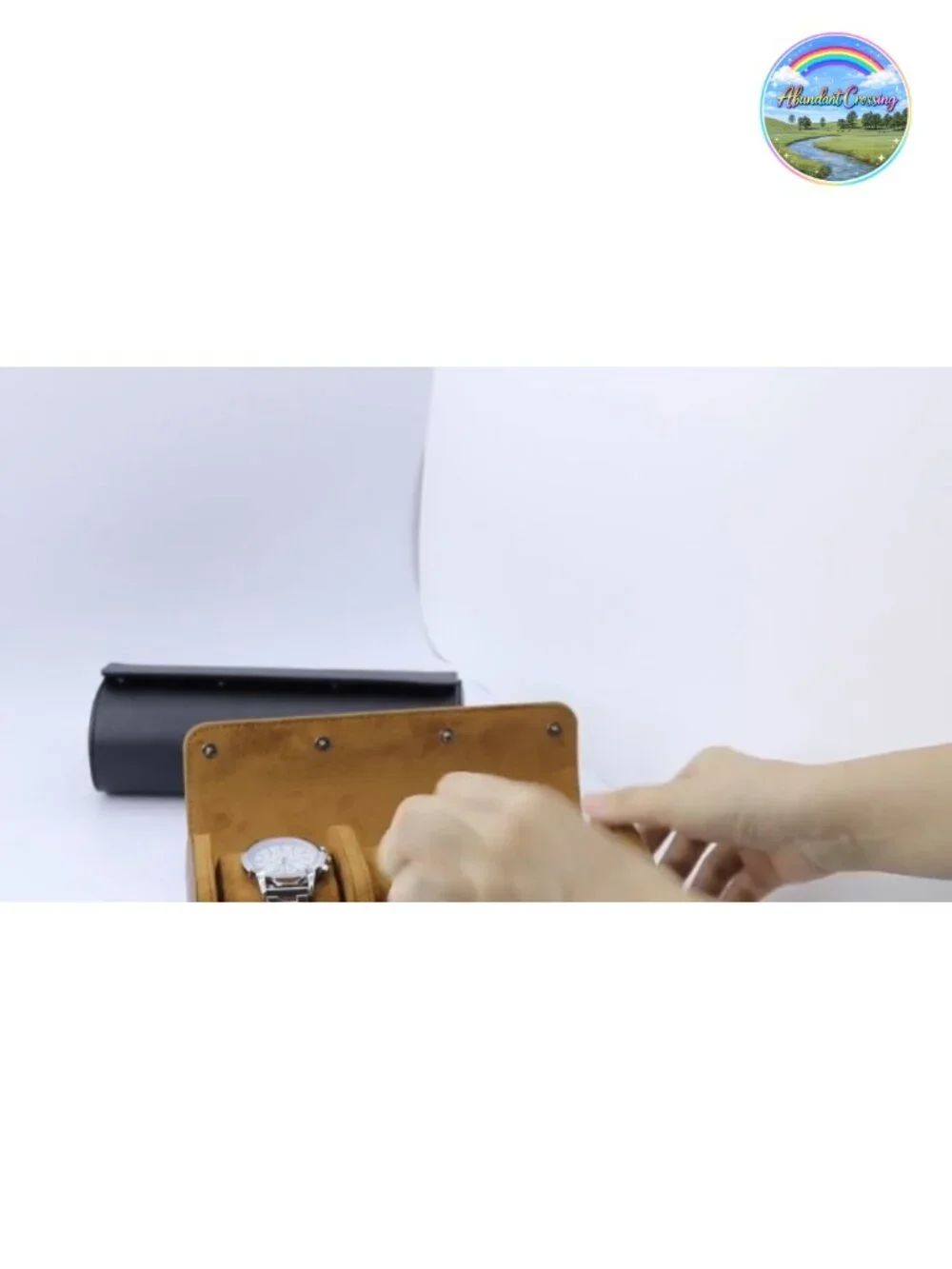 PU Leather 3-Slot Travel Watch Roll Case Organizer